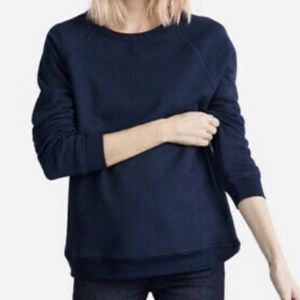 Everlane The Unisex French Terry Crew Marled Navy Large